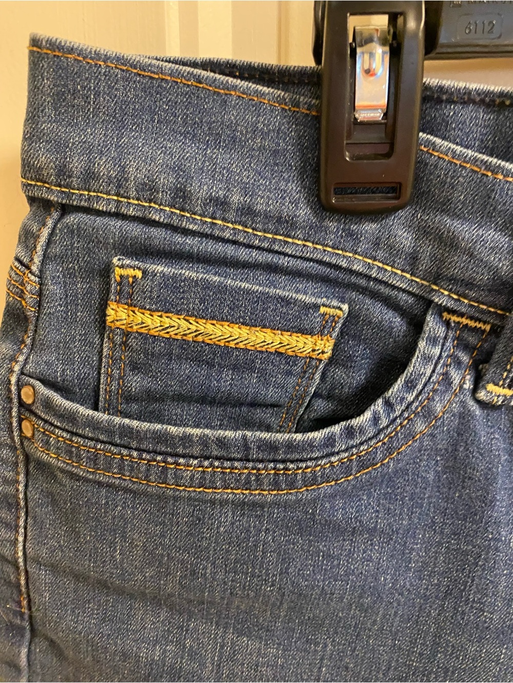 Levis Jeans Shorts 14 Stretch Bermuda Style Blue Denim Rolled Cuff - Picture 3 of 8